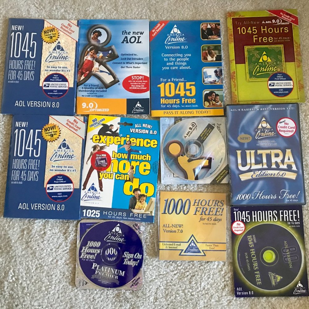 AOL disk lot of ten cds new in package never opened